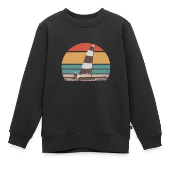 Jolle Jollen Jollensegeln Segler Segeln Kapitän - Kinder Premium Organic Sweatshirt - Schwarz - Vorne - AI Model Kid Female (0cm)
