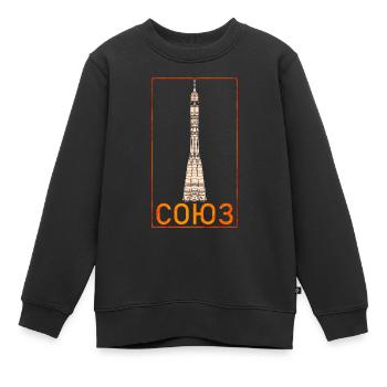 Fusée Soyouz Union soviétique - Sweat Premium enfant bio - noir - Devant - AI Model Kid Female (0cm)