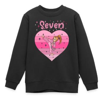 7. Geburtstag Tochter Mädchen Kampfsport Judo - Kinder Premium Organic Sweatshirt - Schwarz - Vorne - AI Model Kid Female (0cm)
