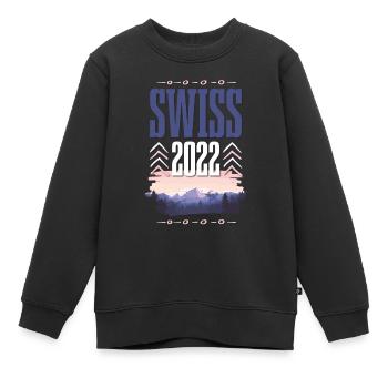 Swiss 2022 - Kinder Premium Organic Sweatshirt - Schwarz - Vorne - AI Model Kid Female (0cm)
