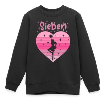 7. Geburtstag Tochter Mädchen Cheerleader - Kinder Premium Organic Sweatshirt - Schwarz - Vorne - AI Model Kid Female (0cm)