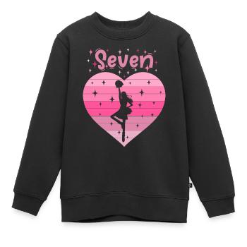 7. Geburtstag Tochter Mädchen Cheerleader - Kinder Premium Organic Sweatshirt - Schwarz - Vorne - AI Model Kid Female (0cm)