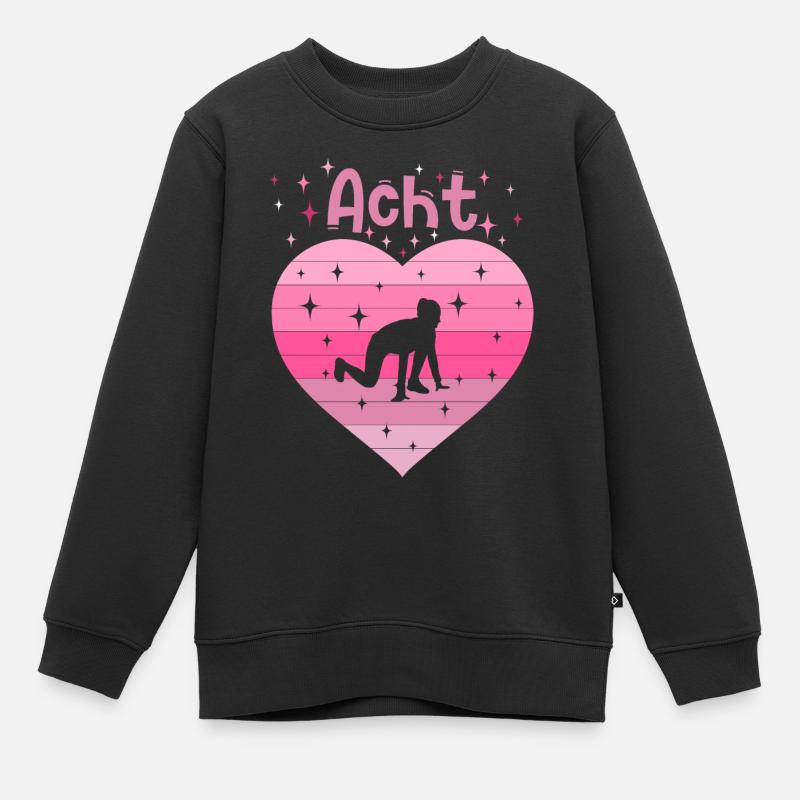 8. Geburtstag Tochter Mädchen Leichtathletik - Kinder Premium Organic Sweatshirt - Schwarz
