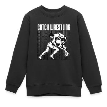 Catch Wrestling Lutteur Sport Combat Grappling - Sweat Premium enfant bio - noir - Devant - AI Model Kid Female (0cm)