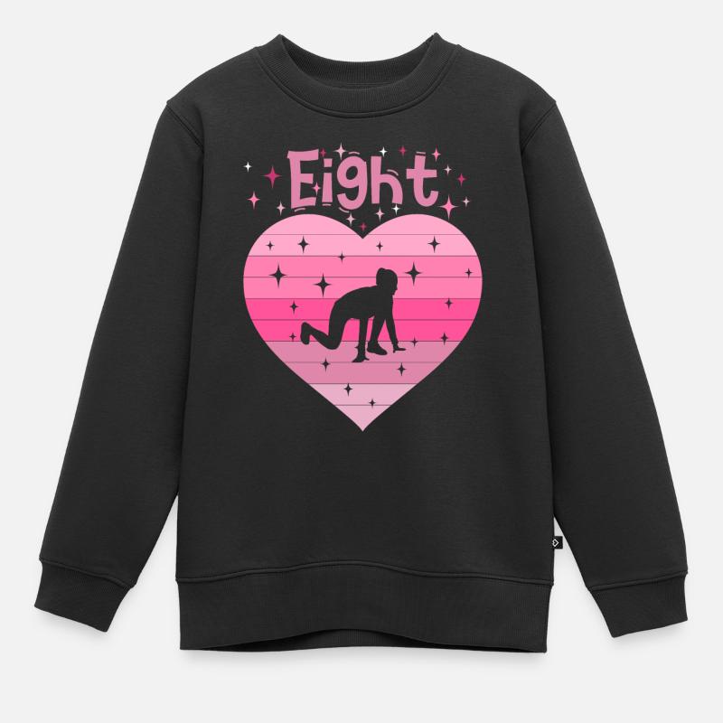 8.Geburtstag Tochter Mädchen Leichtathletik - Kinder Premium Organic Sweatshirt - Schwarz