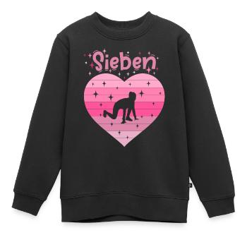 7. Geburtstag Tochter Mädchen Leichtathletik - Kinder Premium Organic Sweatshirt - Schwarz - Vorne - AI Model Kid Female (0cm)