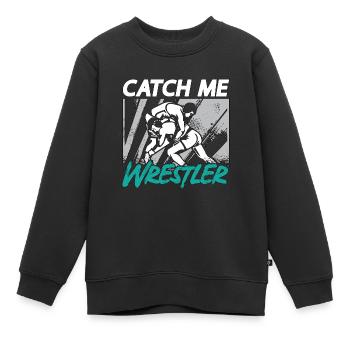 Catch Wrestling Catch Me Wrestler Fight Grappling - Kinder Premium Organic Sweatshirt - Schwarz - Vorne - AI Model Kid Female (0cm)