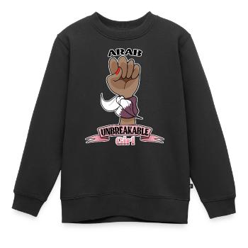 Arab Girl Unbreakable I Arab Heritage I Qatar Flag - Kinder Premium Organic Sweatshirt - Schwarz - Vorne - AI Model Kid Female (0cm)