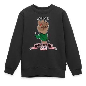 Arab Girl Unbreakable I Arab Heritage I Saudi - Kinder Premium Organic Sweatshirt - Schwarz - Vorne - AI Model Kid Female (0cm)