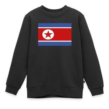 Offizielle nordkoreanische Flagge Nordkoreanisches Land - Kinder Premium Organic Sweatshirt - Schwarz - Vorne - AI Model Kid Female (0cm)