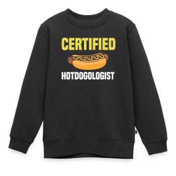 Hot Dog Hot Dogs Liebhaber Geschenk - Kinder Premium Organic Sweatshirt - Schwarz - Vorne - AI Model Kid Female (0cm)