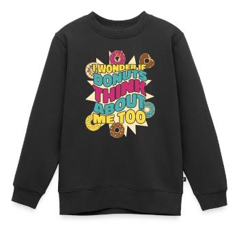Donut Donuts Candy Bagel - Sweat Premium enfant bio - noir - Devant - AI Model Kid Female (0cm)