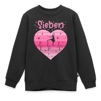 7. Geburtstag Ballett Ballerina Mädchen Tochter - Kinder Premium Organic Sweatshirt - Schwarz - Vorne - AI Model Kid Female (0cm)
