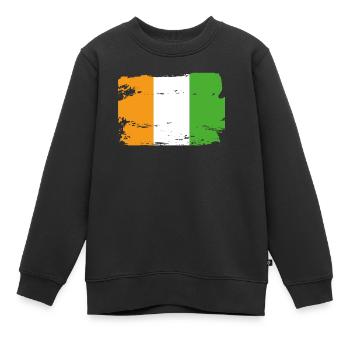 Drapeau officiel de la Côte d’Ivoire Pays de côte d’Ivoire - Sweat Premium enfant bio - noir - Devant - AI Model Kid Female (0cm)