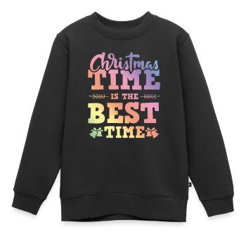 Christmas Time - Kinder Premium Organic Sweatshirt - Schwarz - Vorne - AI Model Kid Female (0cm)