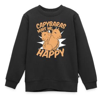 Capybara Rongeur Animal - Sweat Premium enfant bio - noir - Devant - AI Model Kid Female (0cm)