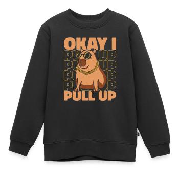 Capybara Rongeur Animal - Sweat Premium enfant bio - noir - Devant - AI Model Kid Female (0cm)