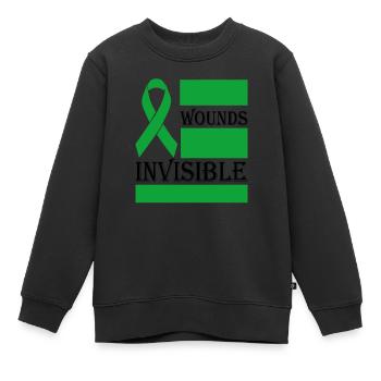 Wunden Unsichtbares Bewusstsein für psychische Erkrankungen - Kinder Premium Organic Sweatshirt - Schwarz - Vorne - AI Model Kid Female (0cm)