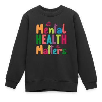 Mental Health Matters Brise la stigmatisation - Sweat Premium enfant bio - noir - Devant - AI Model Kid Female (0cm)