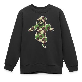 Halloween Ghost Camouflage Flag Ghost - Kinder Premium Organic Sweatshirt - Schwarz - Vorne - AI Model Kid Female (0cm)