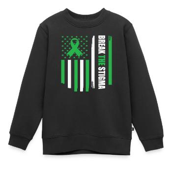 Brechen Sie das Stigma Psychische Gesundheit USA Flagge Vitnage - Kinder Premium Organic Sweatshirt - Schwarz - Vorne - AI Model Kid Female (0cm)