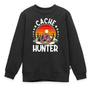 Géocaching Geocacher Geocache - Sweat Premium enfant bio - noir - Devant - AI Model Kid Female (0cm)