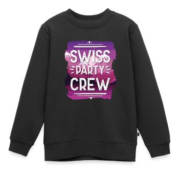 Swiss Party Crew - Sweat Premium enfant bio - noir - Devant - AI Model Kid Female (0cm)