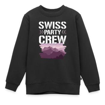 Swiss Party Crew - Sweat Premium enfant bio - noir - Devant - AI Model Kid Female (0cm)