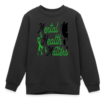 Psychische Gesundheit beendet das Stigma Gesundheit - Kinder Premium Organic Sweatshirt - Schwarz - Vorne - AI Model Kid Female (0cm)