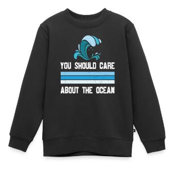 Vous devriez vous soucier de la vie aquatique de l’océan - Sweat Premium enfant bio - noir - Devant - AI Model Kid Female (0cm)