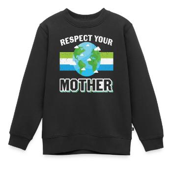 Respektiere den Schutz deiner Mutter Erde - Kinder Premium Organic Sweatshirt - Schwarz - Vorne - AI Model Kid Female (0cm)