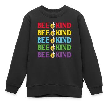 Bee Kind Kindness Quotes - Kids Premium Organic Sweatshirt - black - Front - AI Model Kid Female (0cm)