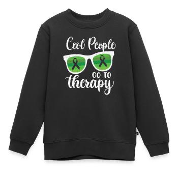 Combattez comme un patron Sensibilisation à la santé mentale - Sweat Premium enfant bio - noir - Devant - AI Model Kid Female (0cm)