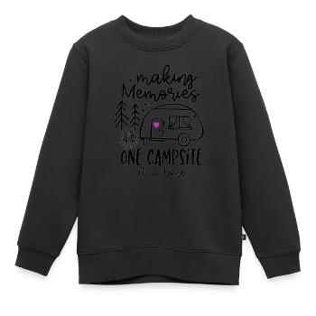 Camping Erinnerungen - Kinder Premium Organic Sweatshirt - Schwarz - Vorne - AI Model Kid Female (0cm)