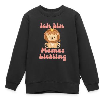 Ich bin Mamas Liebling kleiner süßer Löwe Krone - Kinder Premium Organic Sweatshirt - Schwarz - Vorne - AI Model Kid Female (0cm)