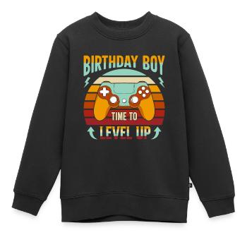 Geburtstagskind Zeit, um Videospiel Geburtstag zu verbessern - Kinder Premium Organic Sweatshirt - Schwarz - Vorne - AI Model Kid Female (0cm)