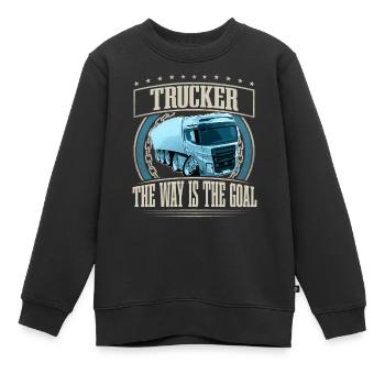 LKW Fahrer - Kinder Premium Organic Sweatshirt - Schwarz - Vorne - AI Model Kid Female (0cm)