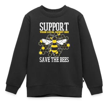 Abeille mellifère Apiculteur Abeilles Abeilles Abeille Abeille - Sweat Premium enfant bio - noir - Devant - AI Model Kid Female (0cm)