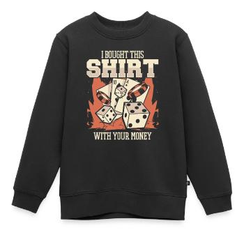 Poker Casino Texas Hold'em Pokerspieler - Kinder Premium Organic Sweatshirt - Schwarz - Vorne - AI Model Kid Female (0cm)