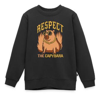 Capybara Rongeur Animal - Sweat Premium enfant bio - noir - Devant - AI Model Kid Female (0cm)