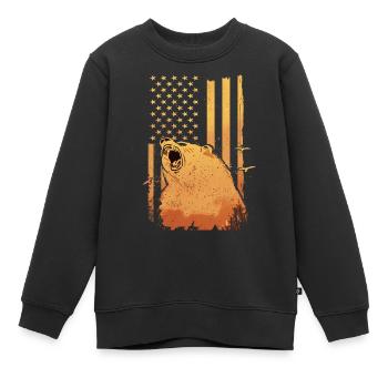 Bear Grizzly Bear Brown Bear Bears - Kids Premium Organic Sweatshirt - black - Front - AI Model Kid Female (0cm)