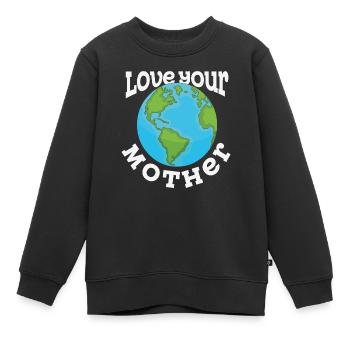Aime ta mère Mère Citations d’amour - Sweat Premium enfant bio - noir - Devant - AI Model Kid Female (0cm)
