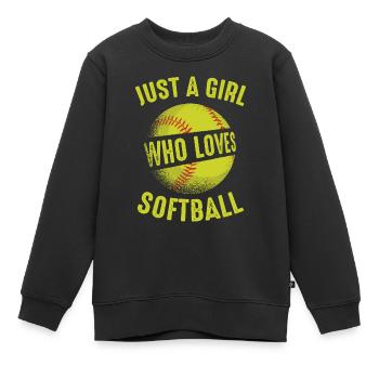 Softball Sport Softball Spieler - Kinder Premium Organic Sweatshirt - Schwarz - Vorne - AI Model Kid Female (0cm)