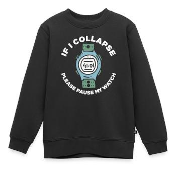 Si je m’effondre s’il vous plaît mettre en pause ma montre rétro - Sweat Premium enfant bio - noir - Devant - AI Model Kid Female (0cm)