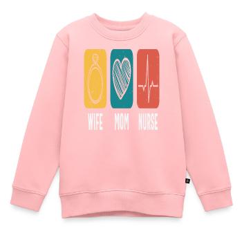 Ehefrau Mutter Krankenschwester Ermächtigung Zitate - Kinder Premium Organic Sweatshirt - Rosa - Vorne - AI Model Kid Female (0cm)