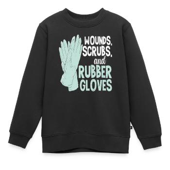 Plaies, gommages et gants en caoutchouc Doctors Vintage - Sweat Premium enfant bio - noir - Devant - AI Model Kid Female (0cm)