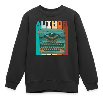 Autor Retro - Kinder Premium Organic Sweatshirt - Schwarz - Vorne - AI Model Kid Female (0cm)