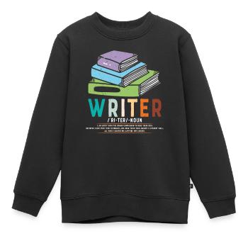 Autorenzitate - Kinder Premium Organic Sweatshirt - Schwarz - Vorne - AI Model Kid Female (0cm)