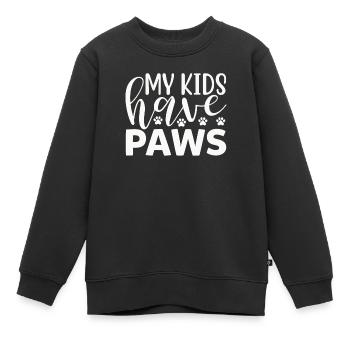 Meine Kinder haben Pfoten - Kinder Premium Organic Sweatshirt - Schwarz - Vorne - AI Model Kid Female (0cm)