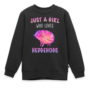 Hérisson Épineux Animal Hérisson - Sweat Premium enfant bio - noir - Devant - AI Model Kid Female (0cm)